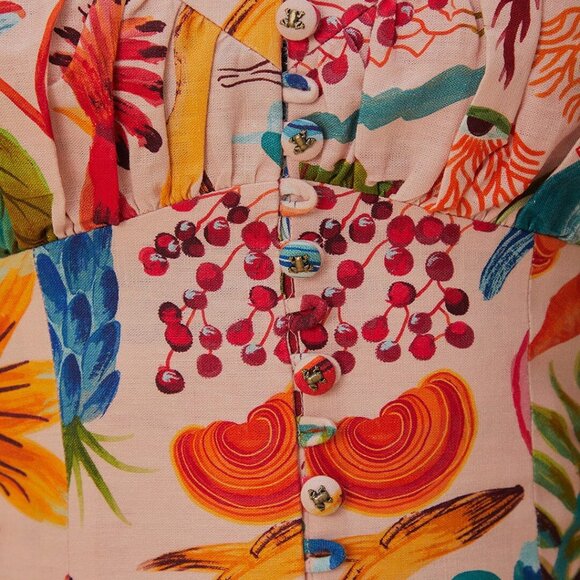 Farm Rio "Bright Farm" Maxi Floral Fruit Dress XL - NWT NEW With Tags - Picture 5 of 5